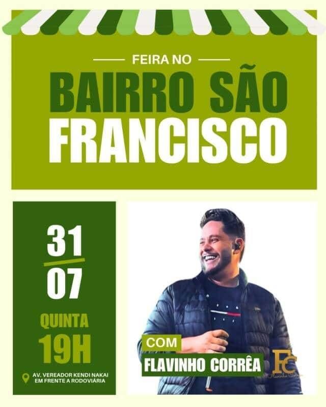 4ª Feira no Bairro São Francisco acontece nesta quinta-feira (31) em Costa Rica