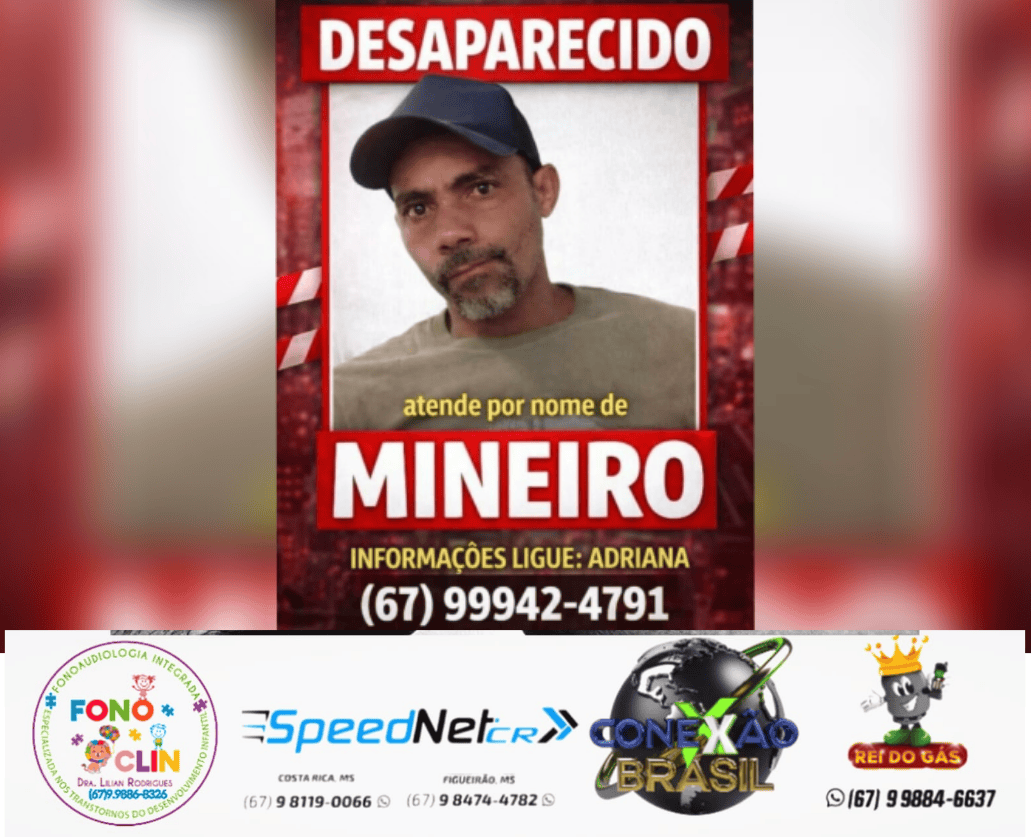Construtor desaparece após sair para reconhecer suspeito de furto e não retorna em Costa Rica, MS