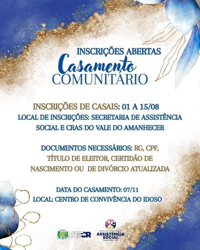 Costa Rica abre inscrições para o Casamento Comunitário 2025 de forma gratuita e inclusiva