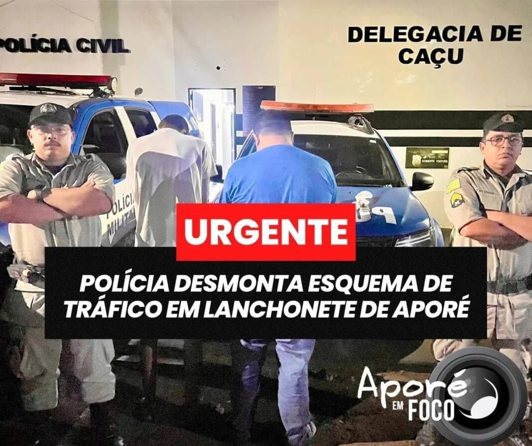 Dois homens são presos por usar lanchonete para disfarçar esquema de tráfico de drogas em Aporé-GO
