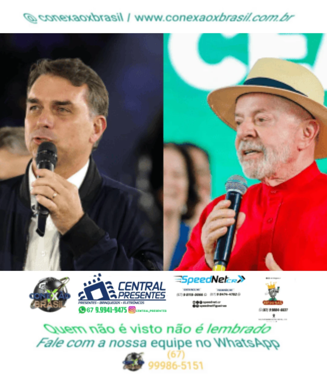 Flávio diz que não vai ao debate da Band no próximo domingo, dia 18, e Lula confirma presença