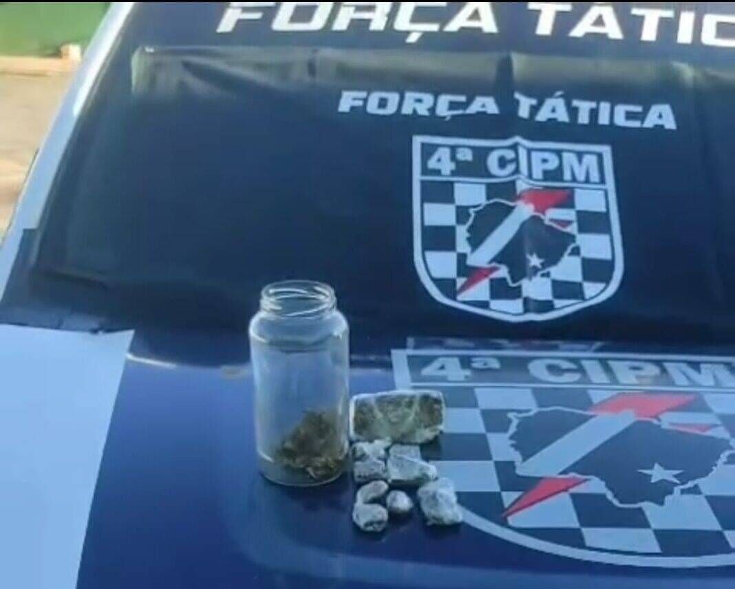 Força Tática da 4ª CIPM prende jovem por tráfico de drogas em Chapadão do Sul