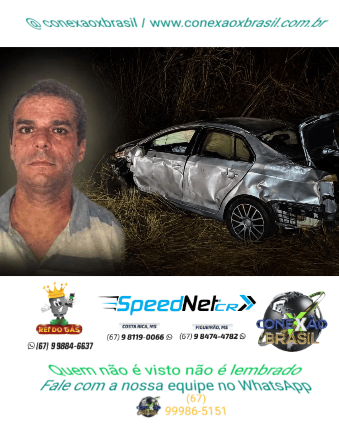 Homem morre após capotamento na MS-316 entre Costa Rica e Paraíso das Águas.