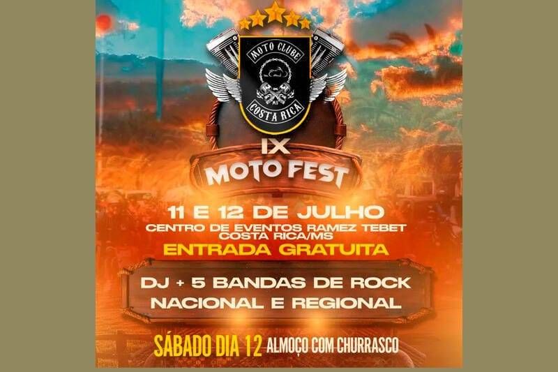 IX Moto Fest do Motoclube de Costa Rica promete atrair grande público