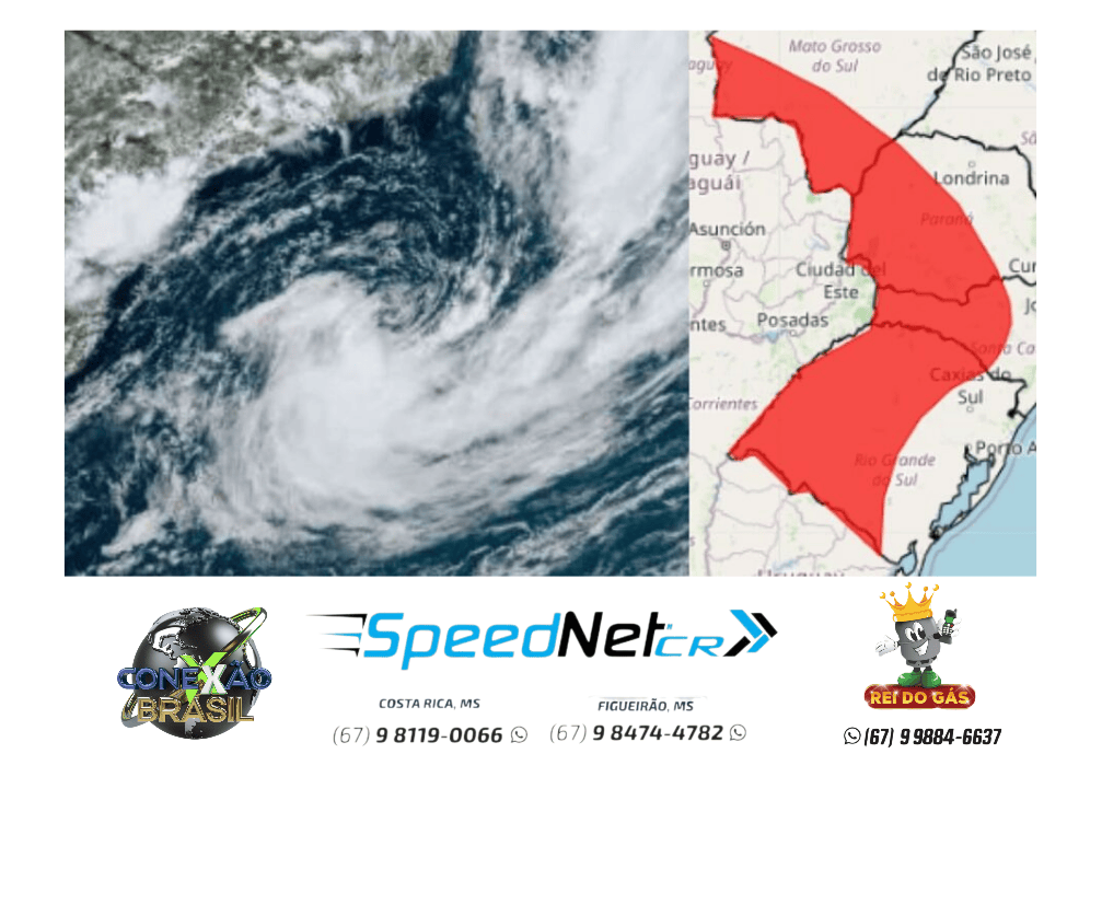 MS tem aviso de tempestade com ventos de até 60 km/h e queda de granizo