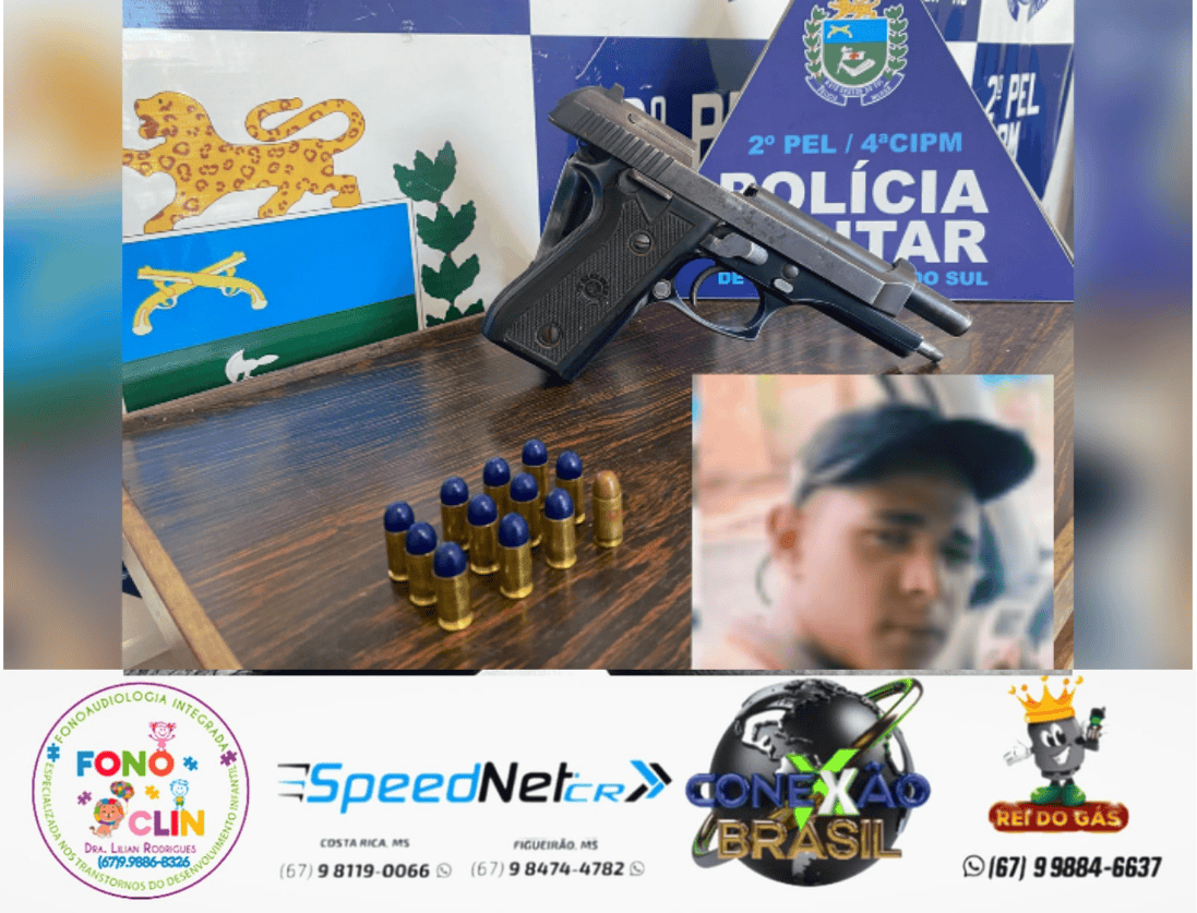 Polícia Militar prende suspeito de homicídio e apreende arma do crime em Costa Rica, MS