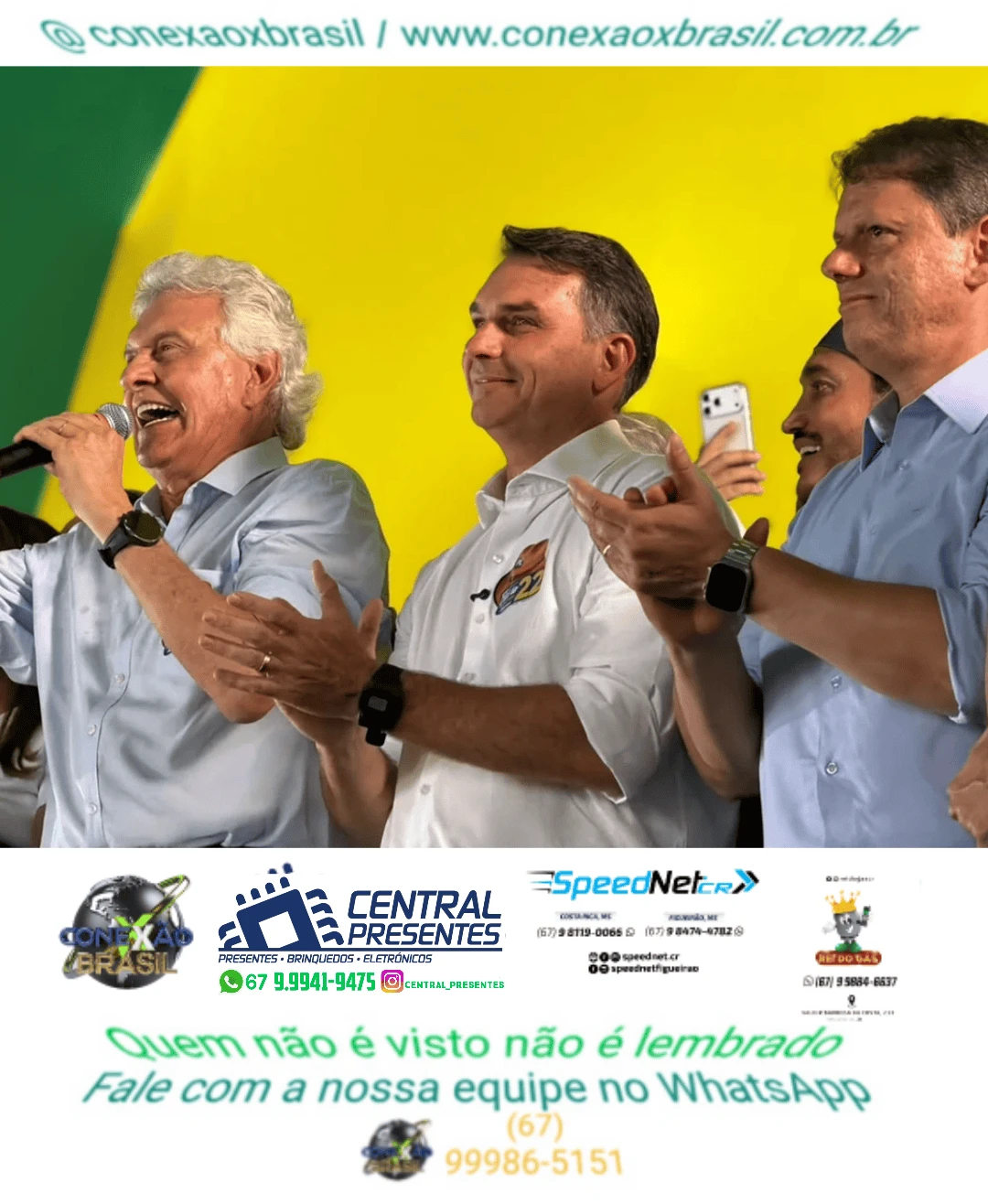Ronaldo Caiado anuncia apoio a Flávio Bolsonaro no 2º turno