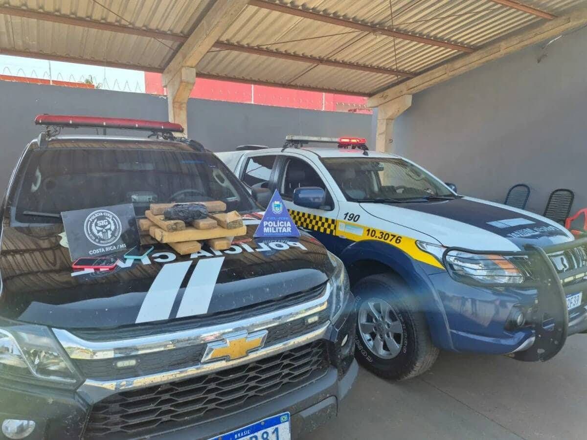 Traficante é preso e mais de 9 kg de maconha é apreendida em ação conjunta em Costa Rica
