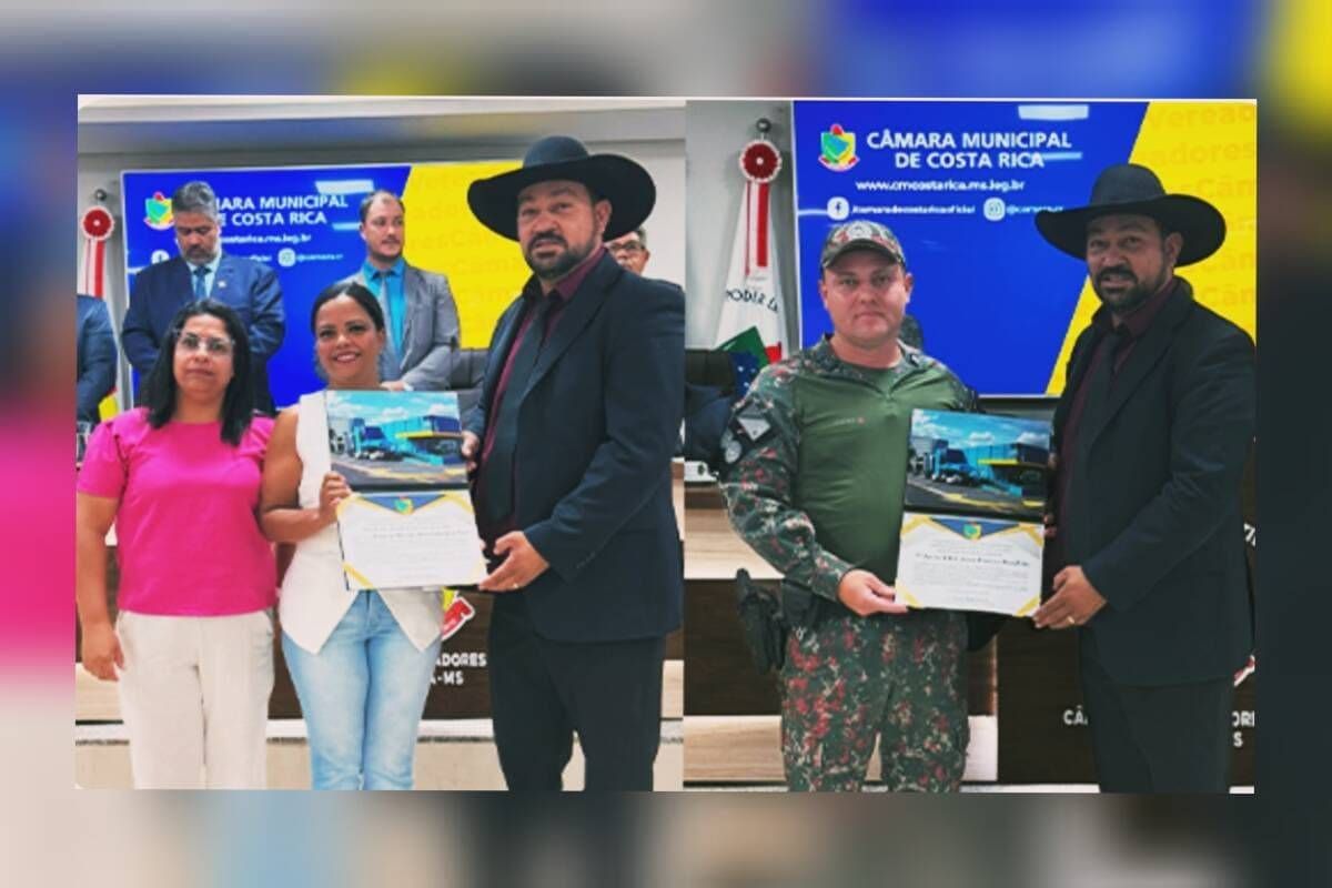 Vereador Popó entrega moções de reconhecimento ao Sargento André e ao CEI Sonho de Ninar entregue a diretora Rute Carolina