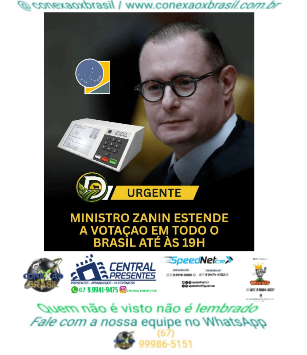 Zanin prorroga até 19h votação em locais onde urnas não foram fechadas.