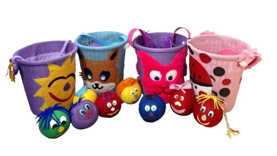 1 CESTO COM 5 BOLINHAS LÚDICA DE PESOS SENSORY TOY - Foto 1