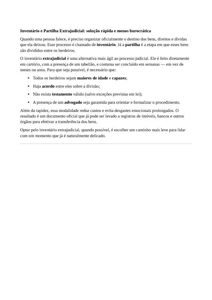 Inventário Extrajudicial