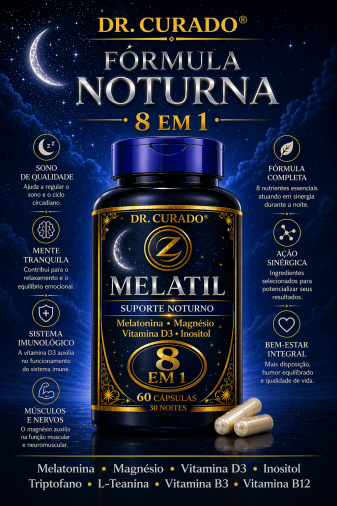 SUPLEMENTO MELATIL Dr. Curado® ? Fórmula 8 em 1 - Foto 1