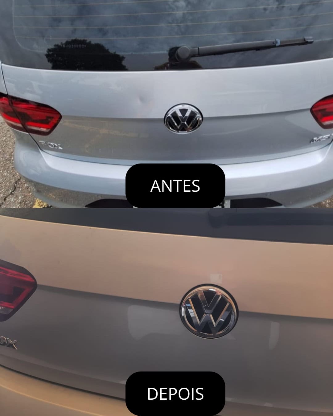 Amassado tampa traseira Fox