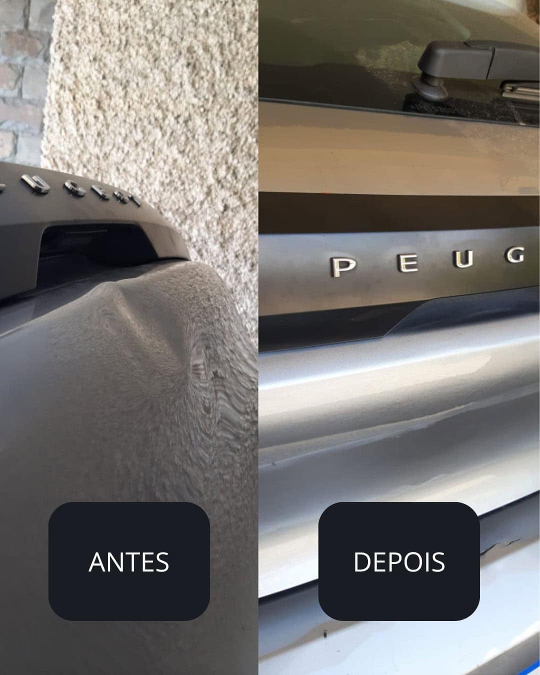 Amassado tampa traseira Peugeot 208