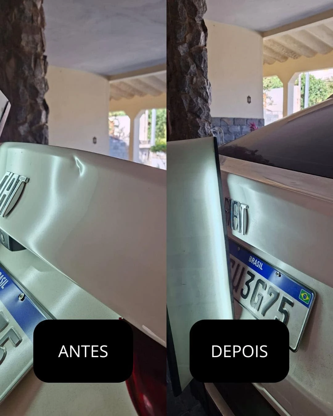 Amassado tampa traseira Fastback