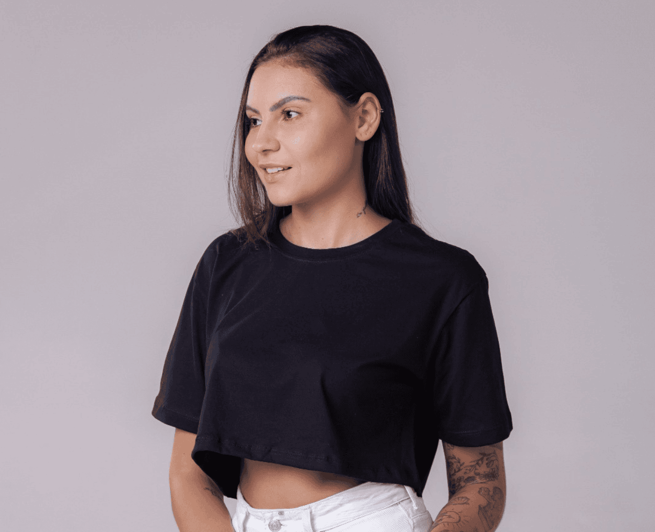 Cropped Feminino Preto - Foto 1