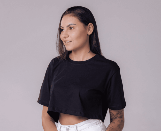 Cropped Feminino Preto - Foto 1