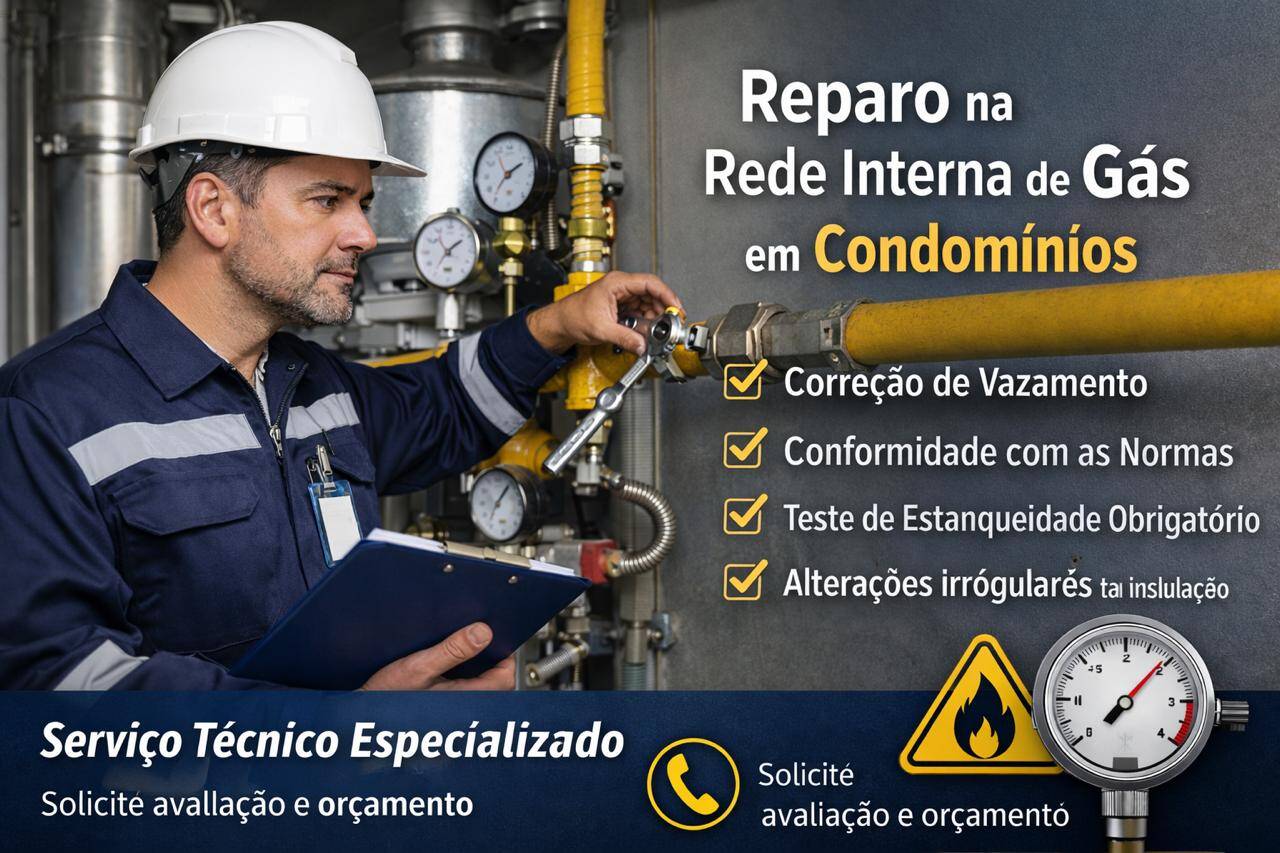 Reparo na Rede Interna de Gás em Condomínios | Serviço Técnico Especializado