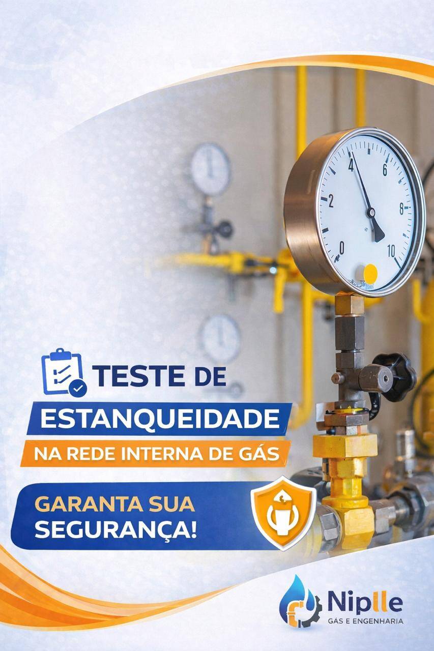 Teste de estanqueidade na rede interna de gás