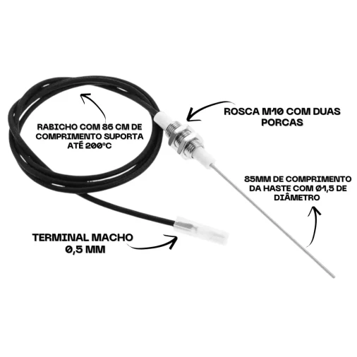 CENTELHADOR SENSOR DE CHAMA COM RABICHO FORNOS - Foto 1