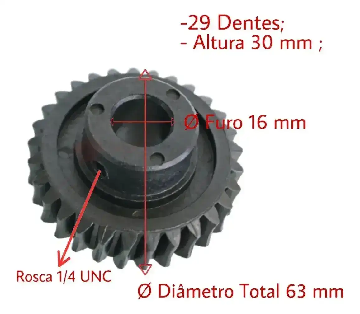 ENGRENAGEM COROA NYLON 29 DENTES MAQUINA DE FRANGO - Foto 2