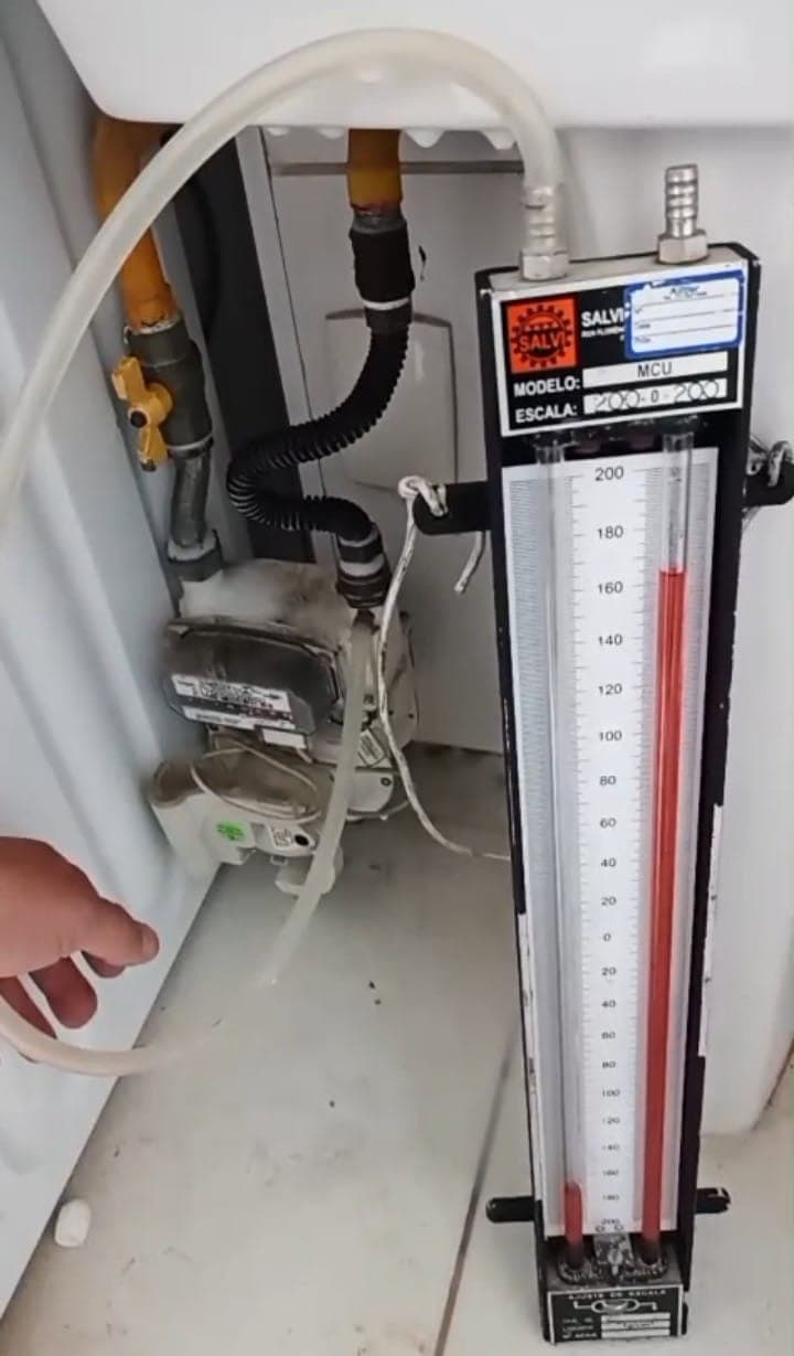 Teste de estanqueidade de baixa pressão