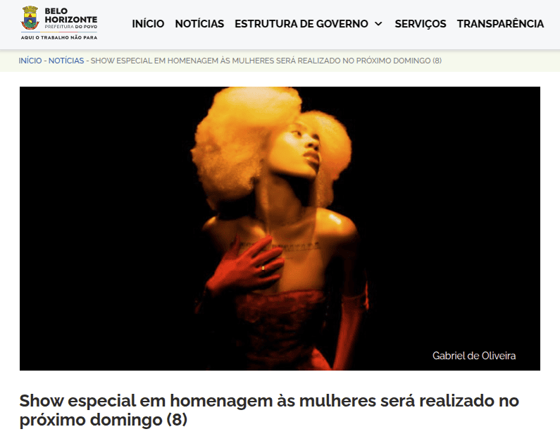 Show especial em homenagem às mulheres será realizado no próximo domingo (8)
