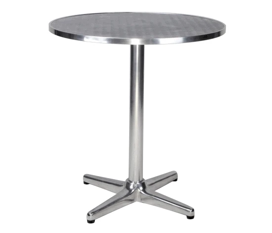 Mesa cromada com tampo redondo