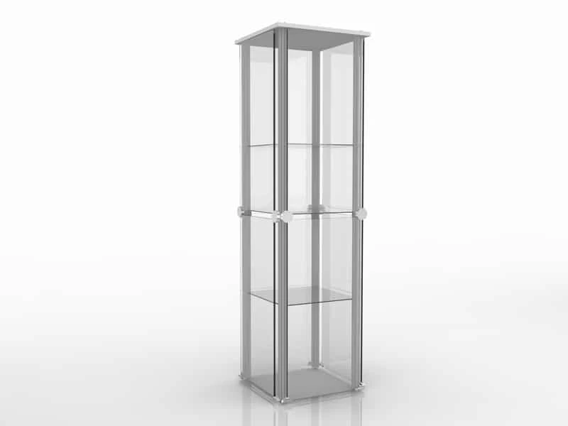 Vitrine toda vidro 0,50m x 0,50m x 2,20m de altura