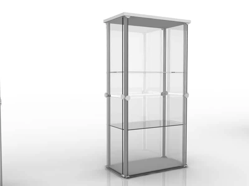 Vitrine toda vidro 1,00m x 0,50m x 2,20m de altura