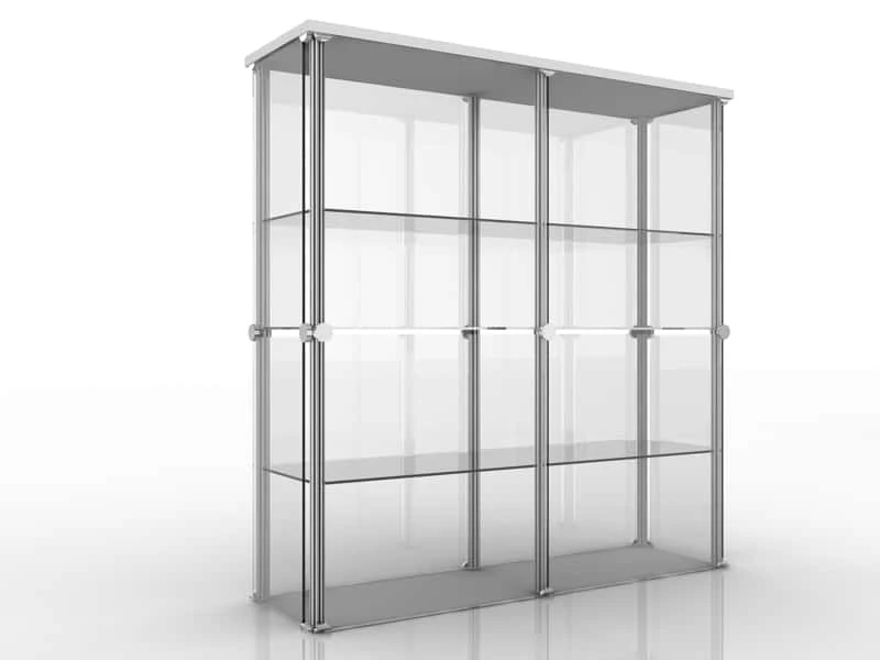 Vitrine toda vidro 2,00m x 0,50m x 2,20m de altura