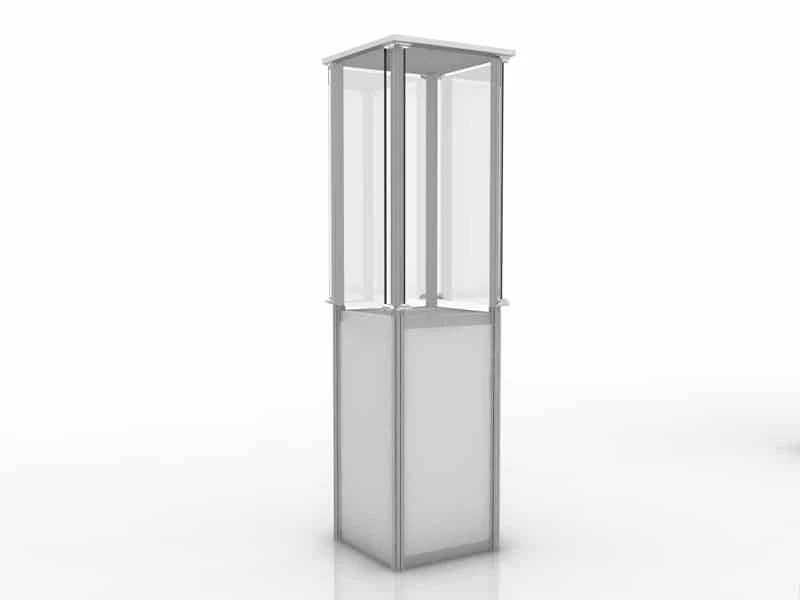 Vitrine 0,50m x 0,50m x 2,20m de altura